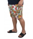 Short Estampado Tactel Elastano Extra Grande Bermuda Azul Claro